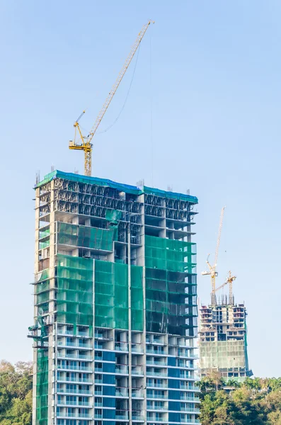 Obra de construcción de grúas —  Fotos de Stock