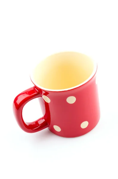 Red mug isolated white background — Stock Photo, Image