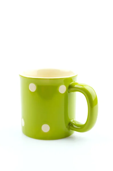 Green mug isolated white background — Stock Photo, Image