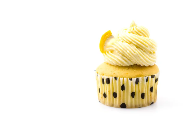 Lemon cupcakes isolated white background — Stock Photo, Image