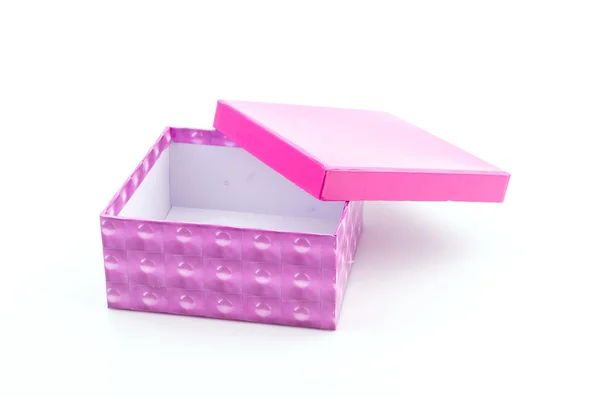 Caja de regalo rosa aislado fondo blanco —  Fotos de Stock