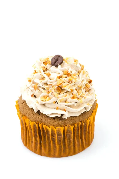 Kaffe cupcake isolerade vit bakgrund — Stockfoto