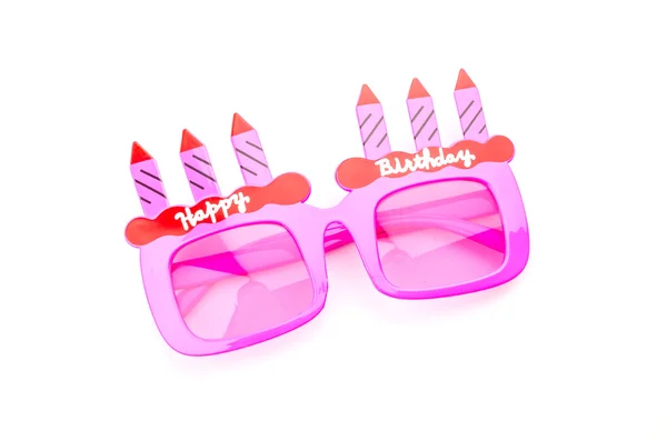 Happy birthday sunglasses isolated white background — Stock Photo, Image