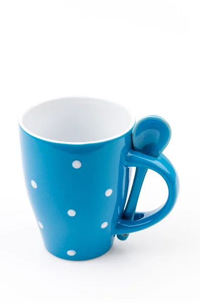 Polka mug cup isolated white background — Stock Photo, Image
