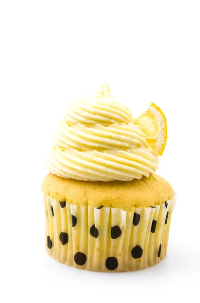 レモンのカップケーキ分離ホワイト バック グラウンド — ストック写真