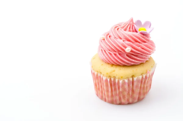 Vanille Cupcakes isoliert weißen Hintergrund — Stockfoto