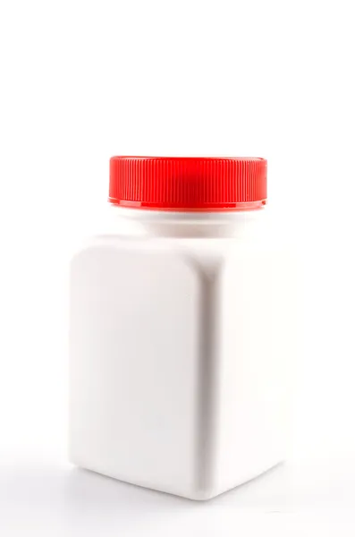 Frasco medicamento isolado fundo branco — Fotografia de Stock