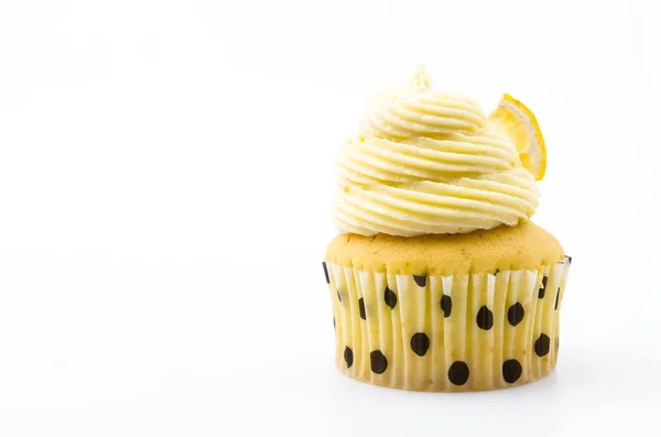 Citron cupcakes isoleret hvid baggrund - Stock-foto