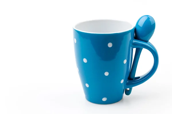 Polka mug cup isolated white background — Stock Photo, Image