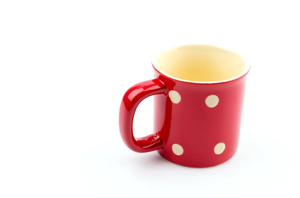 Red mug isolated white background — Stock Photo, Image