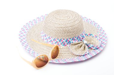 plaj şapka izole beyaz arka plan