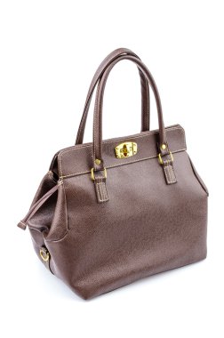 kadın deri çanta izole beyaz arka plan