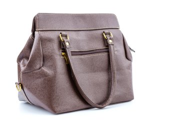 kadın deri çanta izole beyaz arka plan