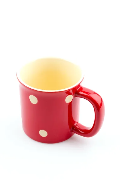 Taza roja aislado fondo blanco — Foto de Stock