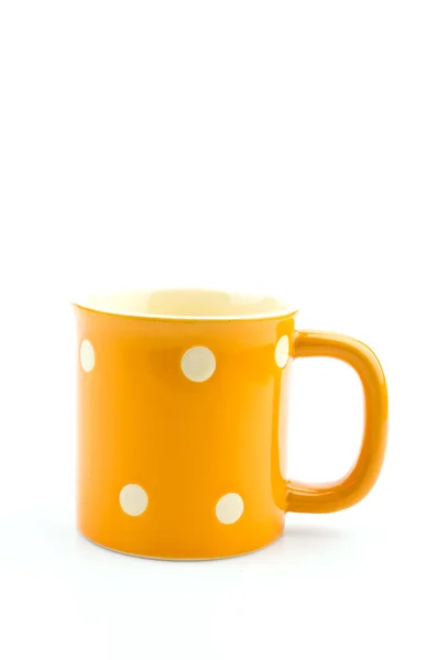 Yellow mug isolated white background — Stock Photo, Image