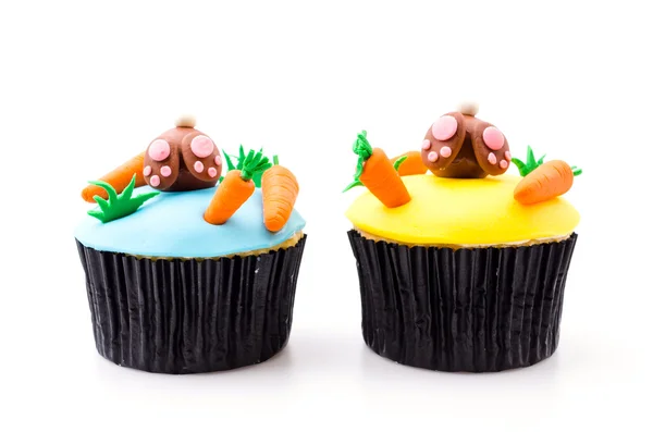 Easter cupcakes isolated white background — Stock Photo, Image