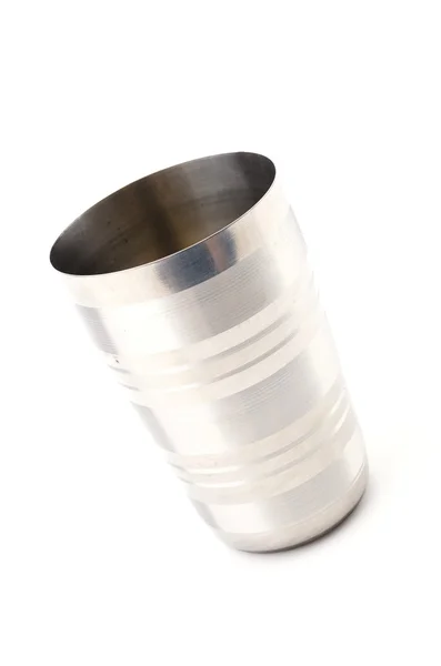 Stainless steel cup isolated white background — Stock Photo, Image