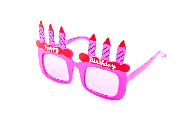 Happy birthday sunglasses isolated white background — Stock Photo, Image