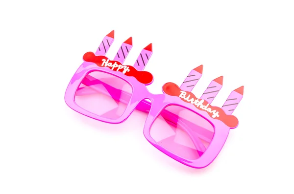 Feliz cumpleaños gafas de sol aisladas fondo blanco — Foto de Stock