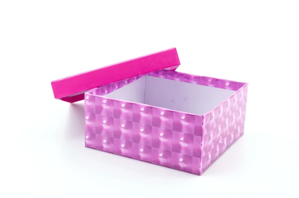 粉红色的礼物盒分离白色背景 — 图库照片