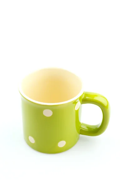 Green mug isolated white background — Stock Photo, Image