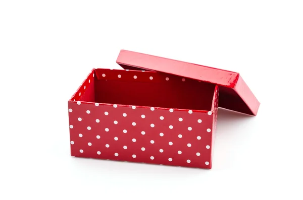 Красный подарок коробка изолированный белый фон Лицензионные Стоковые Изображения