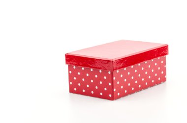 izole kırmızı bir kutu beyaz arka plan