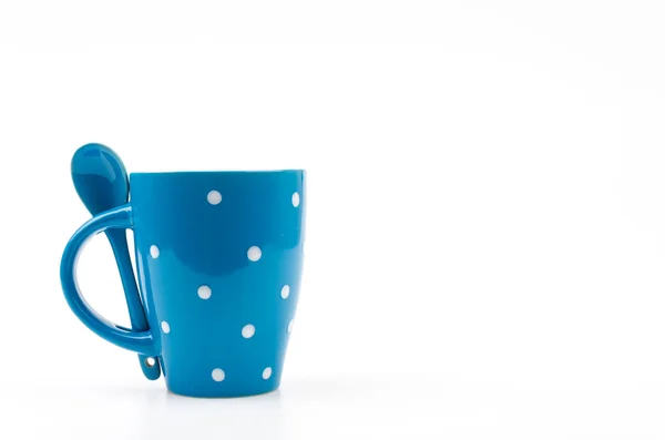 Polka mug cup isolated white background — Stock Photo, Image