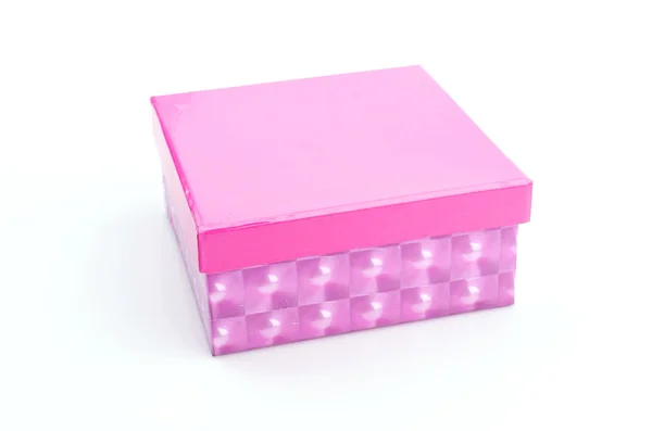 Pink gift box isolated white background — Stock Photo, Image