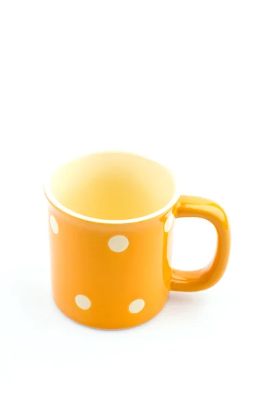 Yellow mug isolated white background — Stock Photo, Image