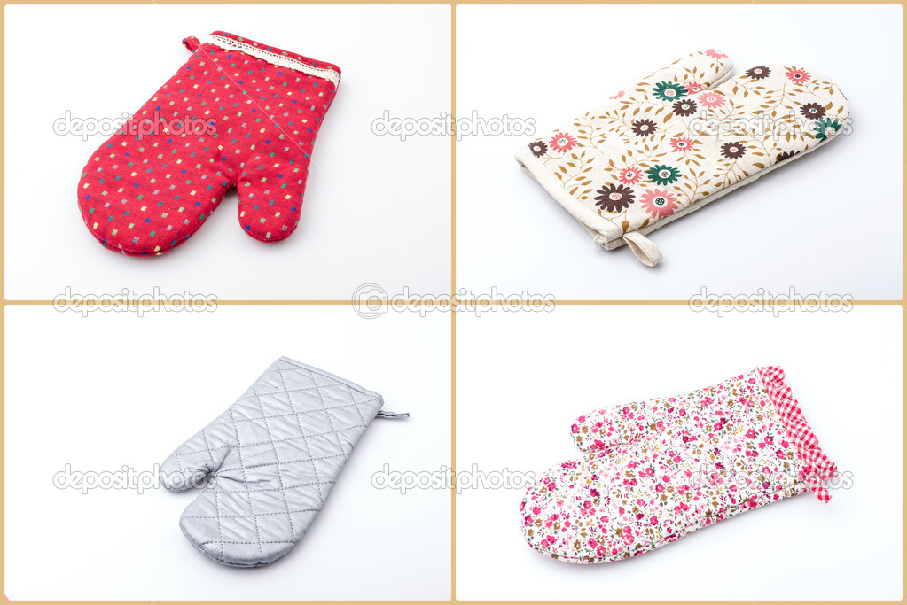 Oven gloves isolated white background