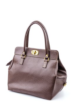 kadın deri çanta izole beyaz arka plan