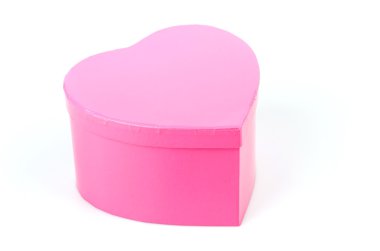 Pembe Kalp izole kutusu beyaz arka plan