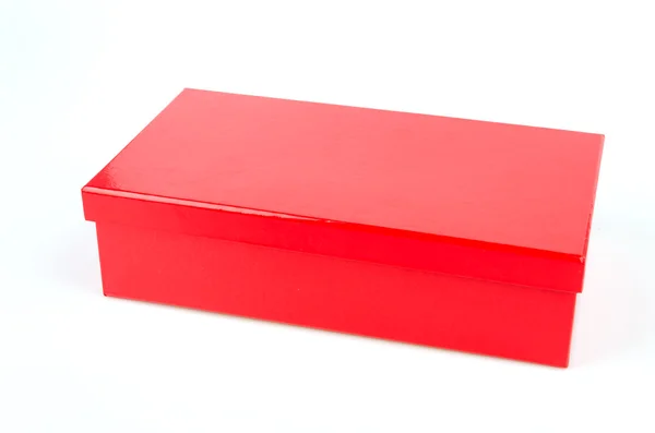 Boîte rouge isolée fond blanc — Photo