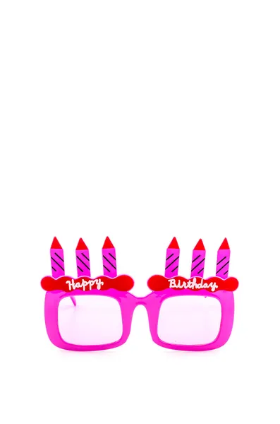 Happy birthday sunglasses isolated white background — Stock Photo, Image