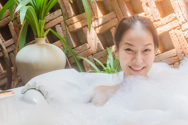 Women spa bath in jacuzzi — Stock Photo, Image