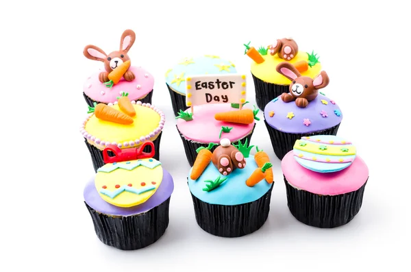 Pasqua cupcakes isolato sfondo bianco — Foto Stock