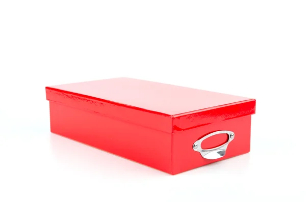 Caja roja aislado fondo blanco — Foto de Stock