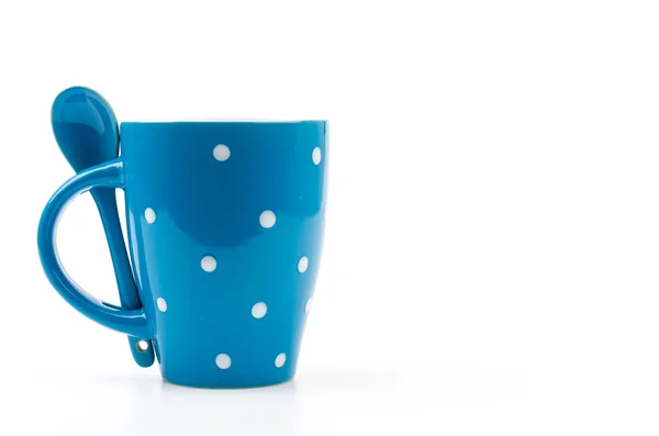 Polka mug cup isolated white background — Stock Photo, Image