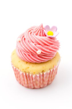 vanilyalı kek izole beyaz arka plan