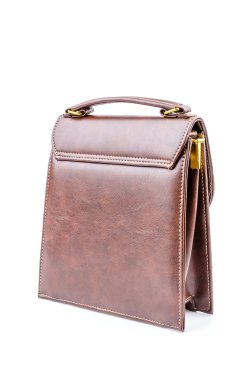 kadın deri çanta izole beyaz arka plan