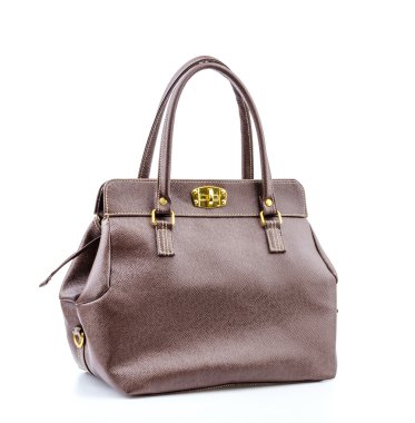 kadın deri çanta izole beyaz arka plan