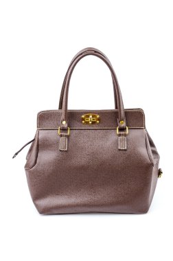 kadın deri çanta izole beyaz arka plan