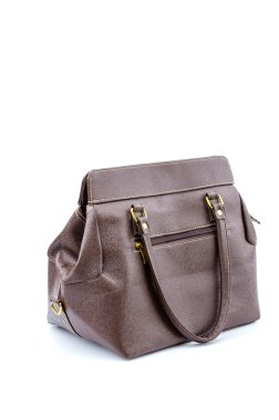 kadın deri çanta izole beyaz arka plan