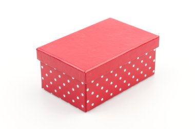 izole kırmızı bir kutu beyaz arka plan