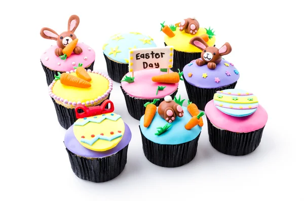 Pasqua cupcakes isolato sfondo bianco — Foto Stock