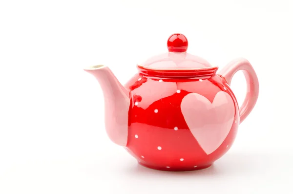 Ізольоване серце чайник — стокове фото