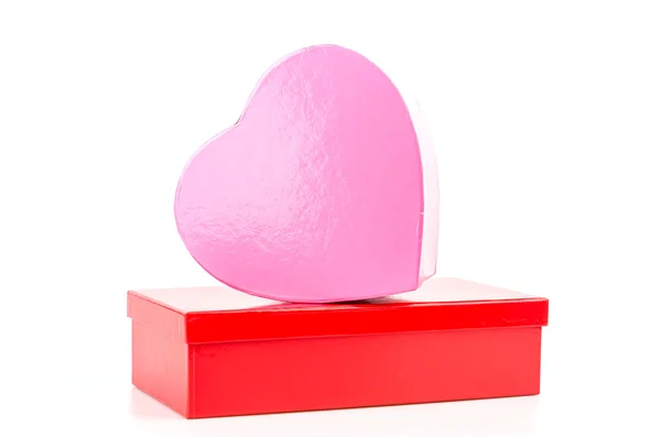 Růžové srdce box — Stock fotografie