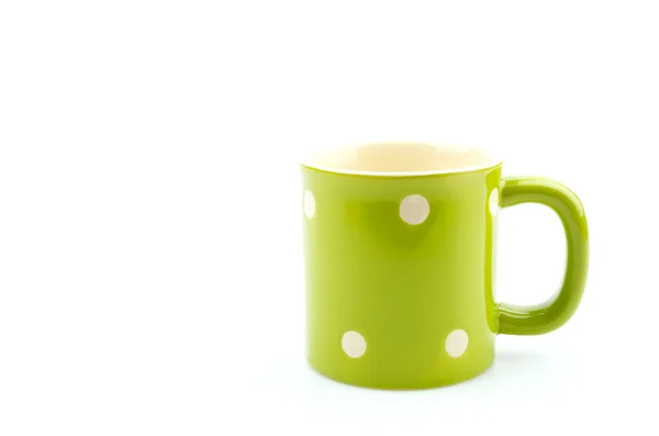 Green mug isolated white background — Stock Photo, Image