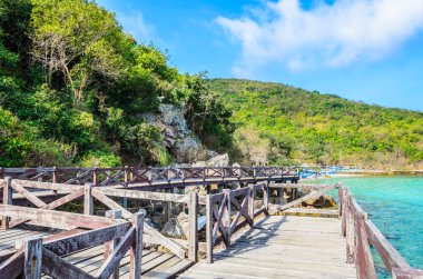Koh Larne beach Adası'nda pattaya Tayland
